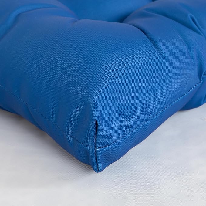 ARTPLAN Outdoor Chair Cushions,Set of 4, Patio Seat Cushions 19"x19"x4" with Ties, Tufed Chair Pads for Outdoor Dinning Chair,Navy Blue