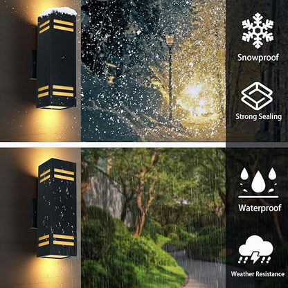 Motion Sensor Outdoor Light with 25ft Detection Range, 3 Lighting Modes Dusk to Dawn Porch Light, Waterproof Wall Sconce for Large Yard, Patio, Garage, Front Door, ETL Listed