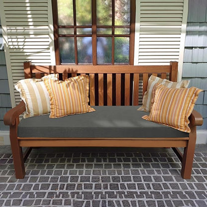 Favoyard Outdoor Bench Cushion 54 x 16 Inch Rainproof Patio Furniture Cushions 3-Year Color Fastness Garden Settee Porch Pads with Ties, Dark Gray