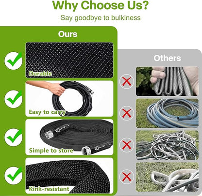 Garden Hose 50 ft x 5/8 in, Ultra-Light, All-Weather Water Hose, Leak-Free Connections,High Pressure Abrasion-Resistant Eco-Friendly.