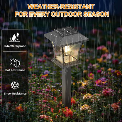 Sparkblaze 16 Pack Solar Pathway Lights Outdoor, LED Solar Yard Lights Dusk to Dawn Solar Garden Lights for Lawn, Walkway, Path & Landscape Lighting. (16, Warm White)