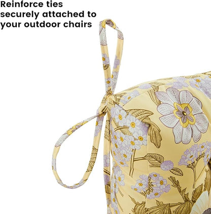 ARTPLAN Seat/Back Outdoor Chair Cushion,Set of 4 Patio Chair Cushion with Tie,Tufted Replacement for Patio Furniture,40x20x4 Inches,4 Count,Floral