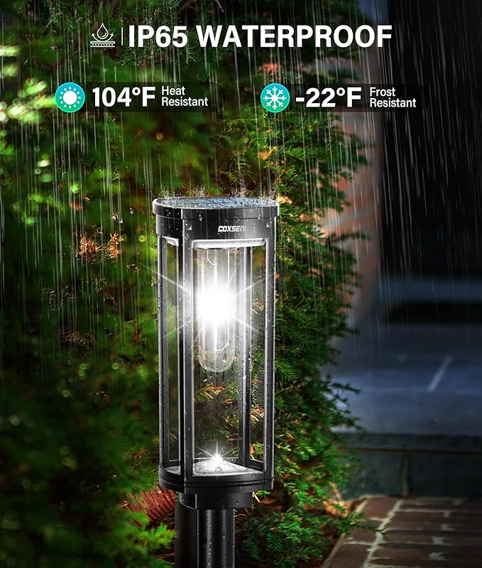 COXSENI Solar Path Lights Outdoor 8 Pack, Bright Solar Pathway Lights Outside Waterproof, Solar Powered Landscape Lights for Walkway Driveway Lawn Patio Sidewalk Garden Yard, Cool White