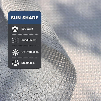 90% Sun Shade Cloth with Grommets, Customizing Outdoor Pergola Shade Cover Canopy, Heavy-Duty Mesh Tarp Patio Sun Screen for Lawn Garden Backyard, 5X13 FT, Light Grey