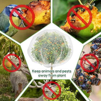 Fruit Tree Netting with Drawstring, 6.9x8.5ft Ultra-Fine Mesh Garden Insect & Bird Protection Cover, Breathable Reusable Tree Netting for Citrus, Apple, Peach & Shrubs