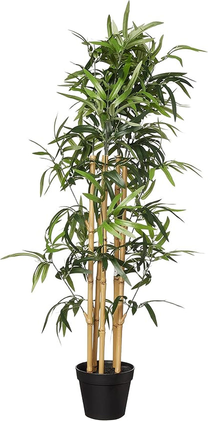 Amazon Basics Artificial Bamboo Plant with Plastic Planter Pot, 39.4", Green, Home Office Decor, Floor Plant