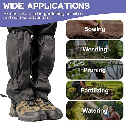 Lawn Care Leg Gaiters, Waterproof Lower Legs Gaiter Outdoor, 15.74" x 10.23" Adjustable Weed Eating Leg Protectors for Men and Women, Leg Guards Boot Legging Gaiters fo Garden Farm Working, Black