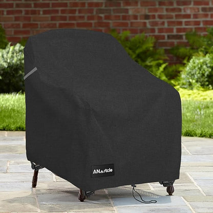 Outdoor Swivel Lounge Chair Cover 2 Pack,Waterproof Heavy Duty Lawn Patio Chair Covers,Patio Swivel Chair Covers for Outdoor Furniture (33 W x 35 D x 38.5 H inches) Black.