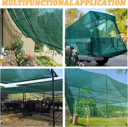 Cool Area 55% 8x12ft Sunblock Shade Cloth Cover Mesh UV Resistant Net for Garden Flower Plant Greenhouse, Dark Green