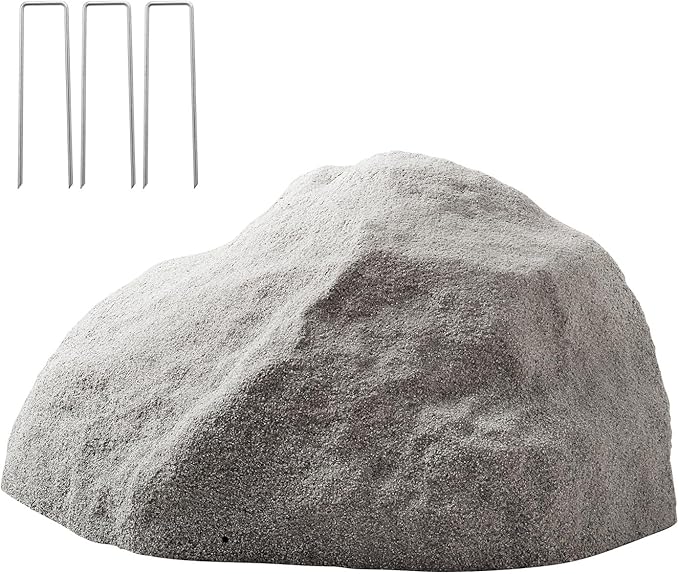VEVOR Faux Rock Cover, Outdoor Fake Rock Well Pump Cover, Realistic Natural Texture, Lightweight & Weather-Resistant Artificial Boulder for Landscaping Garden Yard Décor, Dark Grey, Medium Size