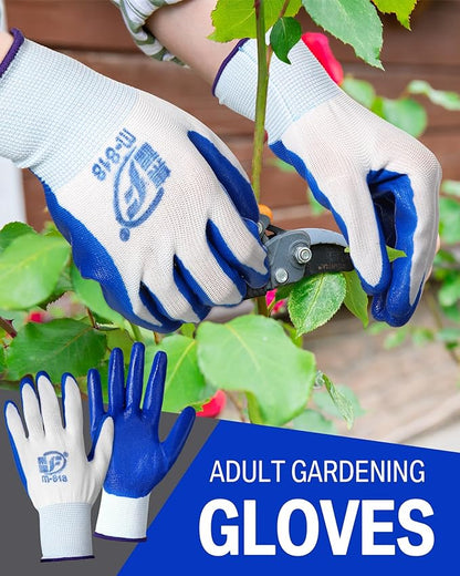 72 Pairs Gardening Work Gloves Bulk for Men Women, Rubber Coated Garden Multipack Safety Construction Glove