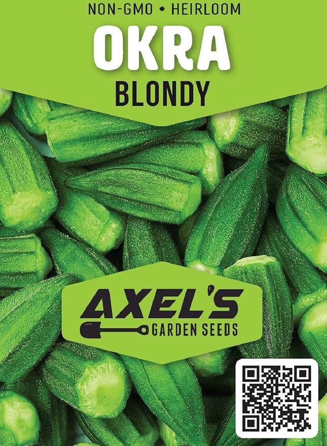 Blondy Okra Seeds for Planting, 1 Packet 25 Seeds | Heirloom & Non GMO
