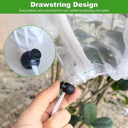 Large Fruit Tree Netting, 2 Pack 8x8Ft Garden Netting Pest Barrier Mesh Covers Bags with Zipper and Drawstring Insect Bird Cover Netting Plant Protection Covers for Vegetables Bushes