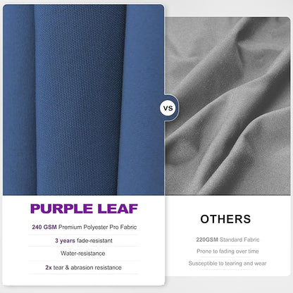 PURPLE LEAF 8' X 8' Left-right Tilting Outdoor Patio Umbrella Swivel Offset Cantilever Heavy Duty Rectangle Aluminum Umbrella with UV Resistant for Deck Pool Patio Backyard, Ocean Slate