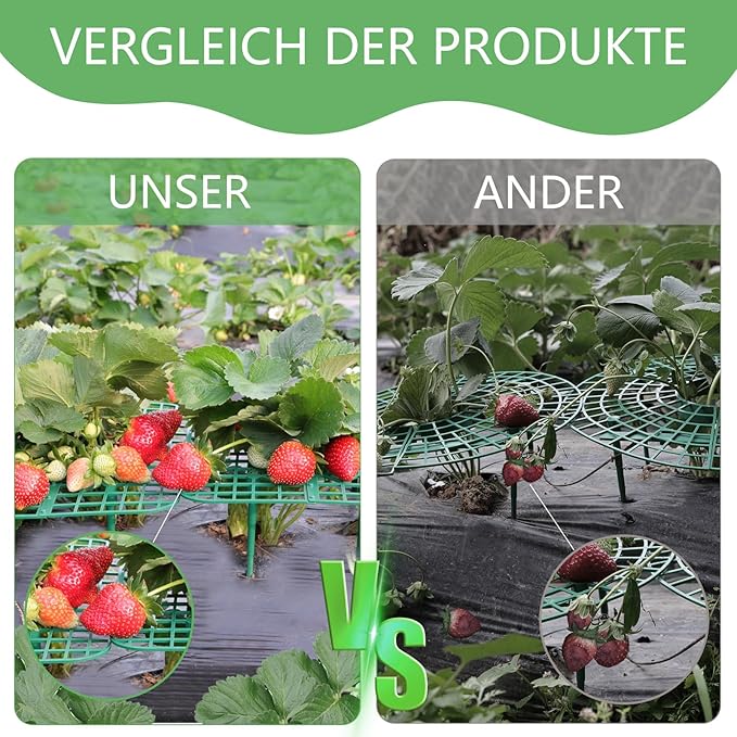 ANGTUO 10 Pack Square Strawberry Supports for Garden Strawberry Plant Support Strawberry Stand Holder Strawberry Racks Growing Frame