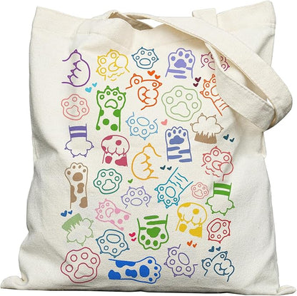 METALPHA Aesthetic Tote Bag for Women Girls - Resuable Double-Sided Printed Canvas Tote Bag with Snap Closure and Pocket