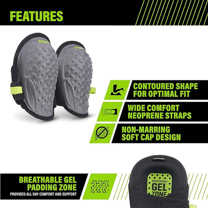 AWP Gel Pro Flooring Knee Pads | Gel/foam padding provides all-day comfort (4 Pairs)