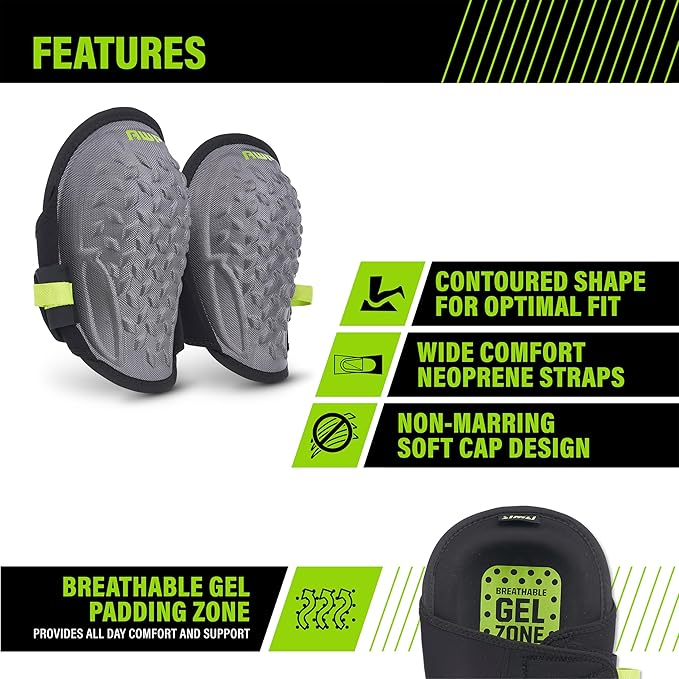 AWP Gel Pro Flooring Knee Pads | Gel/foam padding provides all-day comfort
