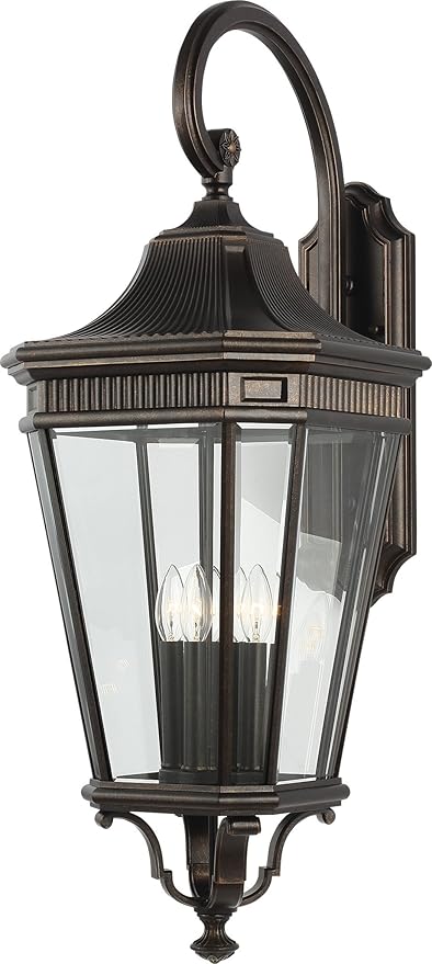 Sea Gull Lighting OL5405GBZ Cotswold Lane - Outdoor Wall Lantern Aluminum Approved for Wet Locations in Traditional Style - 13.63 Inches Wide by 36.25 Inches High, Finish Color: Grecian Bronze