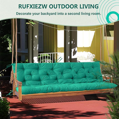 2/3 Seater Swing Replacement Cushion, Waterproof Porch Swing Cushions with Backrest, Thickened Bench Cushions for Outdoor Furniture, for Outdoor Patio Swing (Lake Blue, 40 * 40 in)