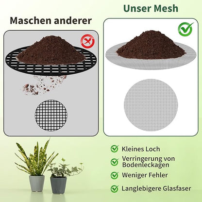 15 PCS Flower Pot Hole Mesh Screens, 11.8” x 7.8” Squares Rigid Polyethylene Garden's Drainage Mesh Hole Pads, DIY Bonsai Pot Pads for Pots Flower Pot Bottoms Grid Keep Soil from Flowing Away