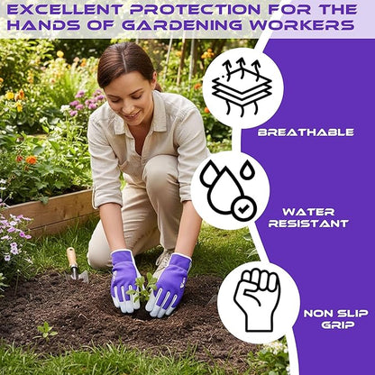Work Gloves Gardening Breathable Rigger Palm Gardening Gloves Ladies Mens Gripper Utility Leather Thorn Proof