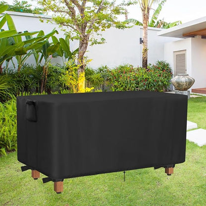 Outdoor Bench Cover, 48inch Waterproof Backless Bench Cover Rectangle for Patio Teak Bench Farmhouse, Black-48"L x 20"W x 18"H