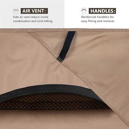 ULTCOVER Round Patio Furniture Cover - Outdoor Waterproof Table with Chair Set Cover 108 inch