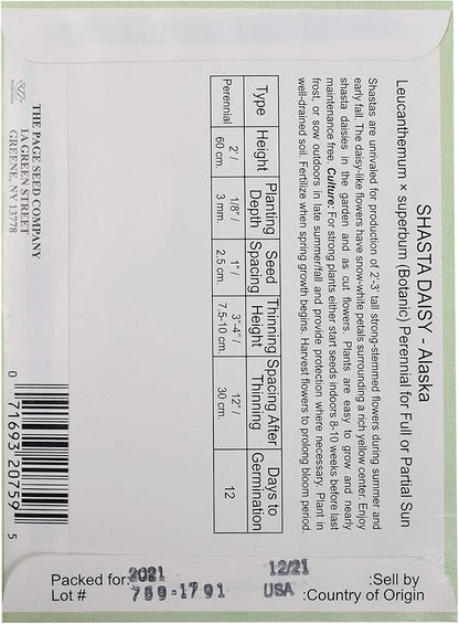 Black Duck Brand Set of 25 Shasta Daisy Flower Seed Packets! Flower Seeds in Bulk - Great for Creating The Garden of Your Dreams! (25, Shasta Daisy - Alaska)