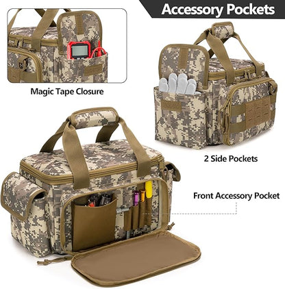 Rexmica Small Tool Bag with Anti-friction and Thick Padded Bottom, Tool Storage Organizer for Men, Tactical Range Bag, Multi-functional Work Bag for Repairman, Electrician, Carpenters (Camo)