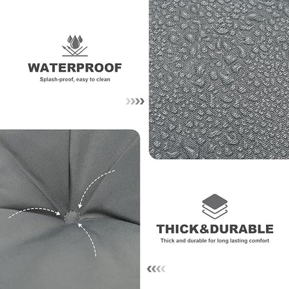 Porch Swing Cushions,Outdoor Cushions 3 Seater Replacement with Backrest, Waterproof Thickened Bench Cushion with Ties for Porch, Patio,Outdoor, Backyard and Garden (Light Gray 60 * 40 in)