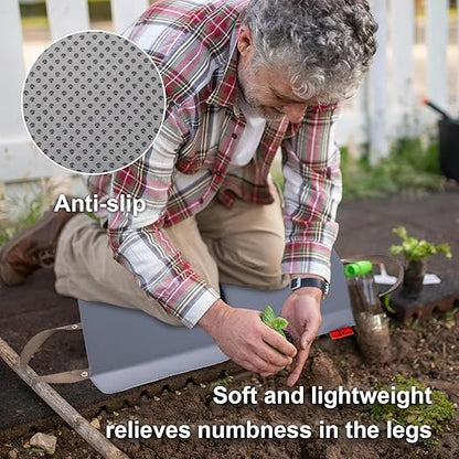 Extra Thick Soft Kneeling Pad for Men and Women, Waterproof Gardening Pads with Memory Foam, Yoga or Exercise Cleaning Knee Cushion, Collapsible Kneeling Mat Non-Slip Bottom, Garden Gifts Light Grey