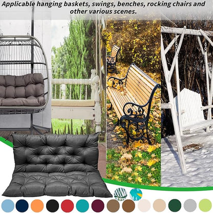 Replacement Cushions for Swing, Swing Cushions 3 Seater Replacement, Waterproof Thicken Washable Pad Cushion for Outdoor Indoor Furniture Swing Patio (Gray01, 40x60 inch)