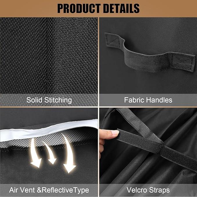 QuliMetal 7112 Grill Cover for Weber Q2000, Q2200, Q2400, Q2000N+, Q2800N+, Q300, Q320, Q3000, Q3200 Gas Grills, Heavy Duty BBQ Gas Grill Cover, 600D