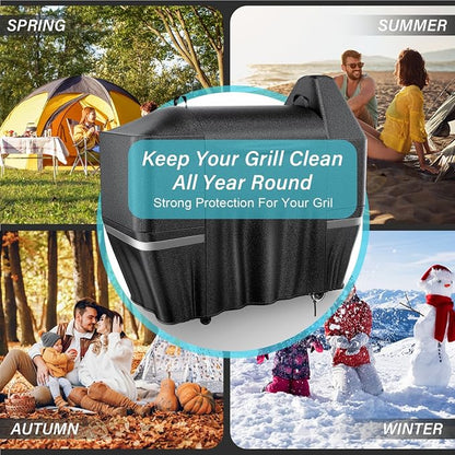 Utheer Grill Cover for Pit Boss Austin XL/Rancher XL, Z Grill 1000, 1100, 1100 Pro, 1000S, 1000SC, 1000Sq, 1000SC2, 1150 1500 Series Wood Pellet Grill, 600D Heavy Duty Waterproof, UV Protection Cover | 600D polyester with PVC lining for outdoor pellet ...
