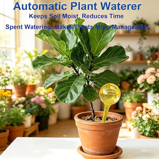 Plant Watering Devices, 6pcs Plastic Plant Watering Globes, Plant Waterer Self Watering Bulbs for Indoor Outdoor Plants