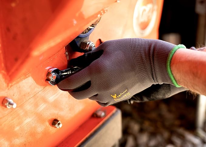 G & F Products 6 PAIRS Men's Working Gloves with Micro Foam Coating - Garden Gloves Texture Grip - Work Glove For general purpose, construction, yard work, X-Large, Black, Model Number: 15196XL-6