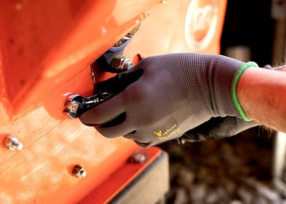 G & F Products 6 PAIRS Men's Working Gloves with Micro Foam Coating - Garden Gloves Texture Grip - Work Glove For general purpose, construction, yard work, X-Large, Black, Model Number: 15196XL-6