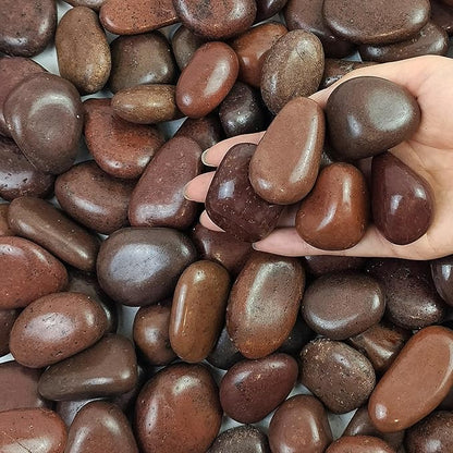 FANTIAN 40 lbs Red River Rocks for Landscaping, 1-2 Inch Polished Pebbles for Indoor Plants, Decorative Rocks Stones for Vases, Aquariums, Fountains, Pathways, Backyard and Garden