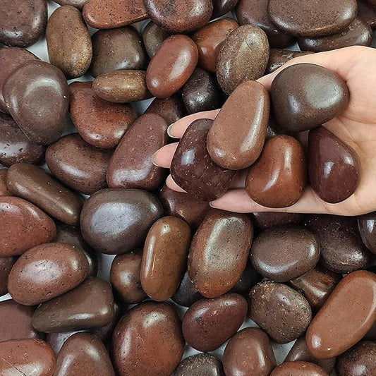 FANTIAN 10 lbs Red River Rocks, 1-2 Inch Polished Pebbles for Indoor Plants, Decorative Rocks Stones for Landscaping, Vases, Aquariums, Fountains, Pathways, Backyard and Garden