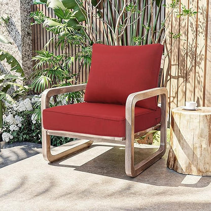 COZYVIDA Outdoor/Indoor 23.5x25 inch Deep Seat Patio Cushions Set of 2 Resilient Foam Filling Water Repellent Stain-Resistant UV Resistant Weather Resistant Patio Cushions Chili