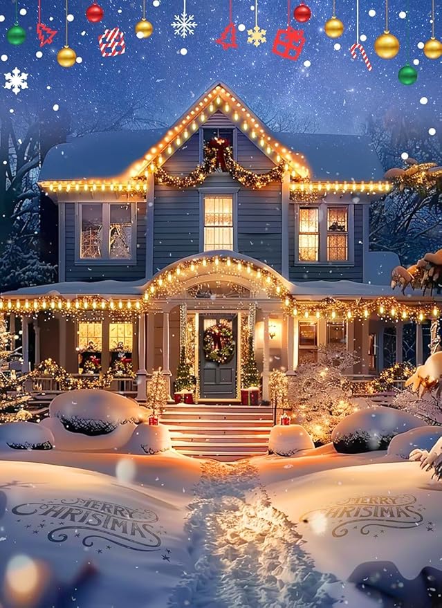Brightown C7 Clear LED Christmas String Lights Outdoor, 100FT Connectable Vintage Hanging Lamps with 104 0.6W Bulbs(4 Spare) for Xmas Holiday Party Patio Roofline House Decor