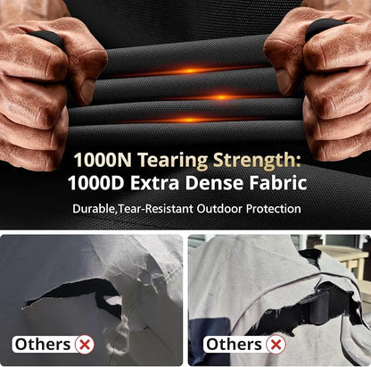 [Upgraded 1000D Heavy Duty Fabric] 63 inch Grill Cover for Weber Genesis 300 Series or II 300 Series and New 2022 Genesis 300,Waterproof 3 Burner Grill Cover,Rip-Proof BBQ Cover,Compared to Weber 7757