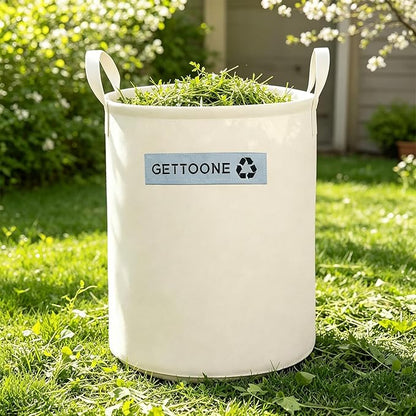 Heavy Duty Lawn and Leaf Bag 32 Gallon, Reusable Round Outdoor Yard Waste Bag with 4 Handles, Tear-Resistant for Lawn Clippings, Storage, Moving