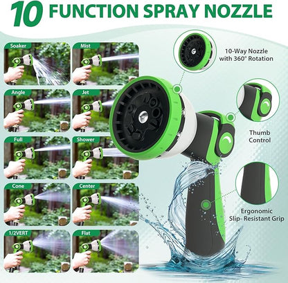 Garden Hose 25 ft Water Hose Flexible Non-Expandable Outdoor Heavy Duty Lightweight Leakproof Kink-free flex Watering Hose Pipe for 3/4 inchs Fitting Yard Lawn Outside Car Wash
