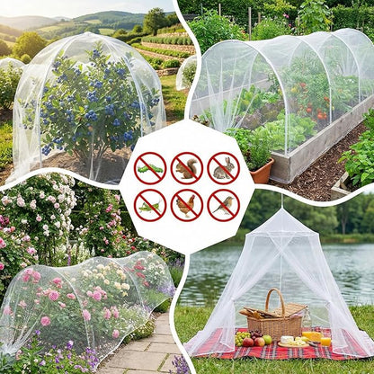 4FT x 10FT Garden Netting Ultra Fine Mesh Netting Plant Cover Insect Bird Netting Barrier for Garden Row Cover for Raised Beds/Greenhouse Vegetables Fruits Flowers Trees