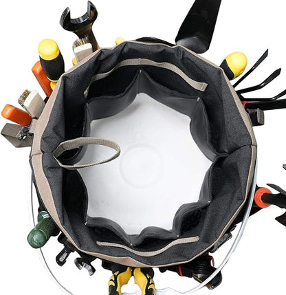 MELOTOUGH Bucket Tool Organizer With 35 Pockets Fits to 3.5-5 Gallon Bucket (Khaki)