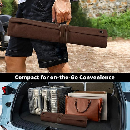 Chisel Roll,Small Tool Roll Pouch,Tool Roll Bag Organizer, Heavy Duty Waxed Canvas Tool Bag, Multi-Purpose Roll-Up Storage Bag for Hand Tools Holder with 6 Pockets Wrench Roll Up Pouch