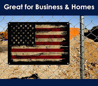 Retro Metal Tin Sign Wall Decoration with American Flag Pattern, Used for Bar Home Living Room Decoration 12 X 8 Inches