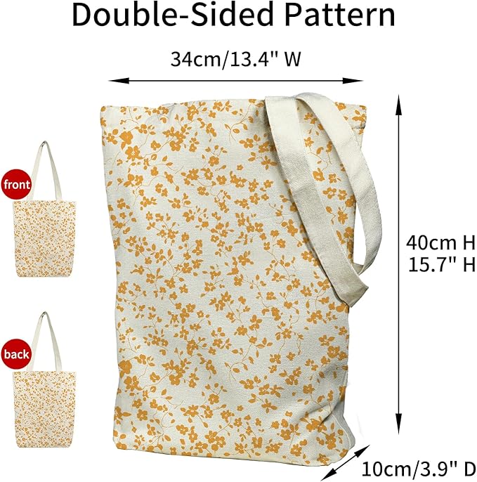 itgowisa Canvas Tote Bag for Women, Tote Bag with Zipper Inner Pocket, Zippered Canvas Bag for Shopping Work Grocery Everyday